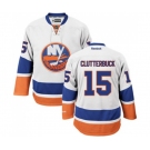 Women Reebok New York Islanders #15 Cal Clutterbuck Authentic White Away NHL Jersey