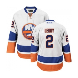 Women Reebok New York Islanders #2 Nick Leddy Authentic White Away NHL Jersey