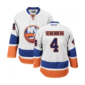 Women Reebok New York Islanders #4 Dennis Seidenberg Authentic White Away NHL Jersey