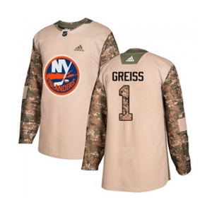 Youth Adidas New York Islanders #1 Thomas Greiss Authentic Camo Veterans Day Practice NHL Jersey