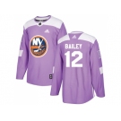 Youth Adidas New York Islanders #12 Josh Bailey Purple Authentic Fights Cancer Stitched NHL Jersey