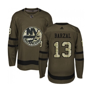 Youth Adidas New York Islanders #13 Mathew Barzal Premier Green Salute to Service NHL Jersey