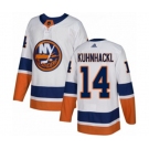 Youth Adidas New York Islanders #14 Tom Kuhnhackl Authentic White Away NHL Jersey