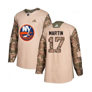 Youth Adidas New York Islanders #17 Matt Martin Authentic Camo Veterans Day Practice NHL Jersey