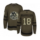 Youth Adidas New York Islanders #18 Anthony Beauvillier Authentic Green Salute to Service NHL Jersey