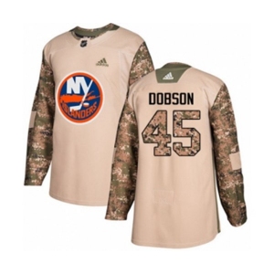 Youth Adidas New York Islanders #45 Noah Dobson Authentic Camo Veterans Day Practice NHL Jersey