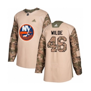 Youth Adidas New York Islanders #46 Bode Wilde Authentic Camo Veterans Day Practice NHL Jersey