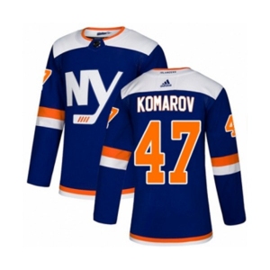 Youth Adidas New York Islanders #47 Leo Komarov Authentic Blue Alternate NHL Jersey