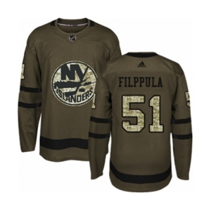 Youth Adidas New York Islanders #51 Valtteri Filppula Authentic Green Salute to Service NHL Jersey