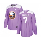 Youth Adidas New York Islanders #7 Jordan Eberle Authentic Purple Fights Cancer Practice NHL Jersey