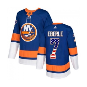 Youth Adidas New York Islanders #7 Jordan Eberle Authentic Royal Blue USA Flag Fashion NHL Jersey