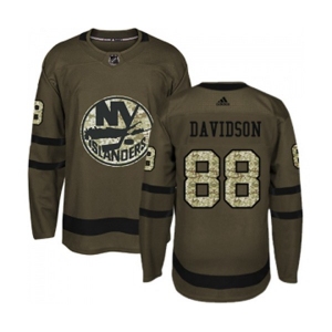 Youth Adidas New York Islanders #88 Brandon Davidson Authentic Green Salute to Service NHL Jersey