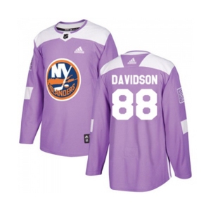 Youth Adidas New York Islanders #88 Brandon Davidson Authentic Purple Fights Cancer Practice NHL Jersey