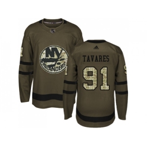 Youth Adidas New York Islanders #91 John Tavares Green Salute to Service Stitched NHL Jersey