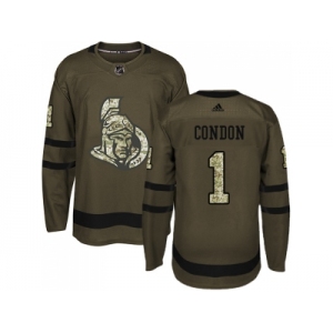 Youth Adidas Ottawa Senators #1 Mike Condon Green Salute to Service Stitched NHL Jersey