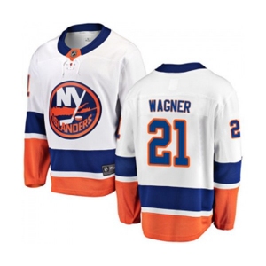 Youth New York Islanders #21 Chris Wagner Fanatics Branded White Away Breakaway NHL Jersey