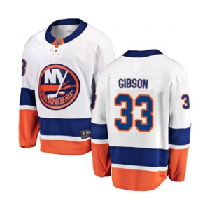 Youth New York Islanders #33 Christopher Gibson Fanatics Branded White Away Breakaway NHL Jersey