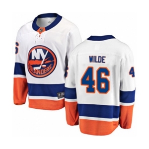 Youth New York Islanders #46 Bode Wilde Fanatics Branded White Away Breakaway NHL Jersey