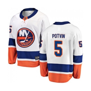 Youth New York Islanders #5 Denis Potvin Fanatics Branded White Away Breakaway NHL Jersey