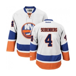 Youth Reebok New York Islanders #4 Dennis Seidenberg Authentic White Away NHL Jersey
