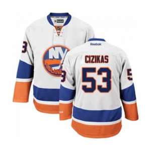 Youth Reebok New York Islanders #53 Casey Cizikas Authentic White Away NHL Jersey
