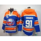 nhl jerseys new york Islanders #91 tavares blue-orange[pullover hooded sweatshirt]