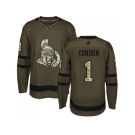 Men Adidas Ottawa Senators #1 Mike Condon Green Salute to Service Stitched NHL Jersey