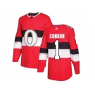Men Adidas Ottawa Senators #1 Mike Condon Red Authentic 2017 100 Classic Stitched NHL Jersey