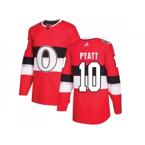 Men Adidas Ottawa Senators #10 Tom Pyatt Red Authentic 2017 100 Classic Stitched NHL Jersey