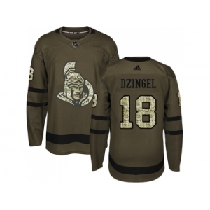 Men Adidas Ottawa Senators #18 Ryan Dzingel Green Salute to Service Stitched NHL Jersey
