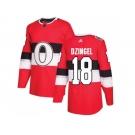 Men Adidas Ottawa Senators #18 Ryan Dzingel Red Authentic 2017 100 Classic Stitched NHL Jersey