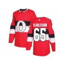Men Adidas Ottawa Senators #65 Erik Karlsson Red Authentic 2017 100 Classic Stitched NHL Jersey