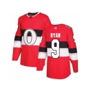 Men Adidas Ottawa Senators #9 Bobby Ryan Red Authentic 2017 100 Classic Stitched NHL Jersey