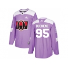 Men Adidas Ottawa Senators #95 Matt Duchene Purple Authentic Fights Cancer Stitched NHL Jersey