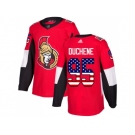 Men Adidas Ottawa Senators #95 Matt Duchene Red Home Authentic USA Flag Stitched NHL Jersey