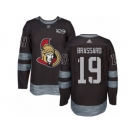 Men's Adidas Ottawa Senators #19 Derick Brassard Authentic Black 1917-2017 100th Anniversary NHL Jersey