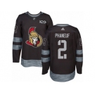 Men's Adidas Ottawa Senators #2 Dion Phaneuf Authentic Black 1917-2017 100th Anniversary NHL Jersey