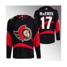 Men's Ottawa Senators #17 Zack MacEwen Black Reverse Retro Stitched Jersey