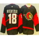 Men's Ottawa Senators #18 Tim Stutzle Black 2022 Reverse Retro Authentic Jersey