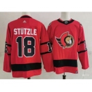 Men's Ottawa Senators #18 Tim Stutzle Red 2021 Reverse Retro Authentic Jersey