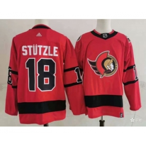Men's Ottawa Senators #18 Tim Stutzle Red 2021 Reverse Retro Authentic Jersey