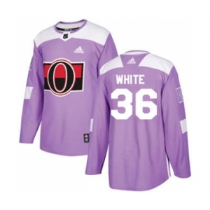 Men's Ottawa Senators #36 Colin White Purple Fights Cancer Stitched Hockey Jersey