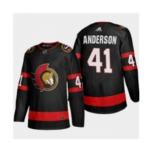 Men's Ottawa Senators #41 Craig Anderson 2020-21 Authentic Player Home Stitched Hockey Jersey Black