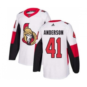 Men's Ottawa Senators #41 Craig Anderson White Road Stitched Hockey Jersey