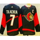 Men's Ottawa Senators #7 Brady Tkachuk Black 2022 Reverse Retro Authentic Jersey