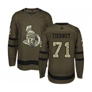 Men's Ottawa Senators #71 Chris Tierney Green Salute to Service Stitched Hockey Jersey