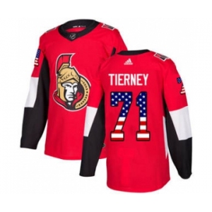 Men's Ottawa Senators #71 Chris Tierney Red Home USA Flag Stitched Hockey Jersey
