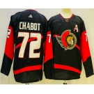 Men's Ottawa Senators #72 Thomas Chabot Black 2022 Reverse Retro Authentic Jersey