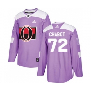 Men's Ottawa Senators #72 Thomas Chabot Purple Fights Cancer Stitched Hockey Jersey