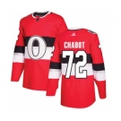 Men's Ottawa Senators #72 Thomas Chabot Red 2017 100 Classic Stitched Hockey Jersey